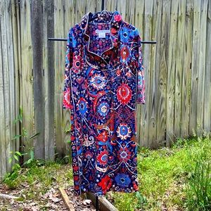 Gretchen Scott 3/4 sleeve Ruffle Neck Dress L